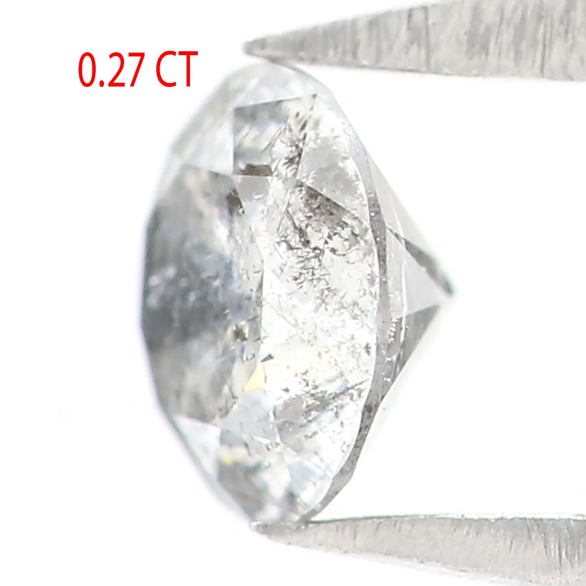 0.27 CT Natural Loose Round Shape Diamond Black Grey Color Round Cut Diamond 4.10 MM Salt And Pepper Round Brilliant Cut Diamond