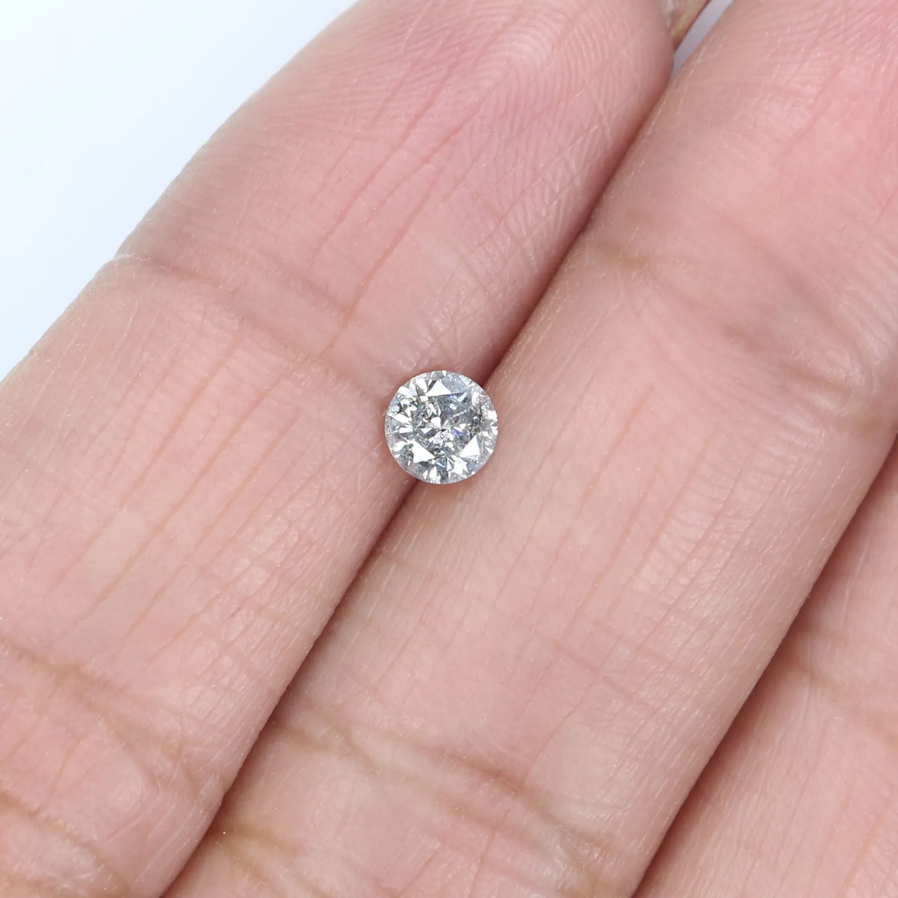 0.27 CT Natural Loose Round Shape Diamond Black Grey Color Round Cut Diamond 4.10 MM Salt And Pepper Round Brilliant Cut Diamond