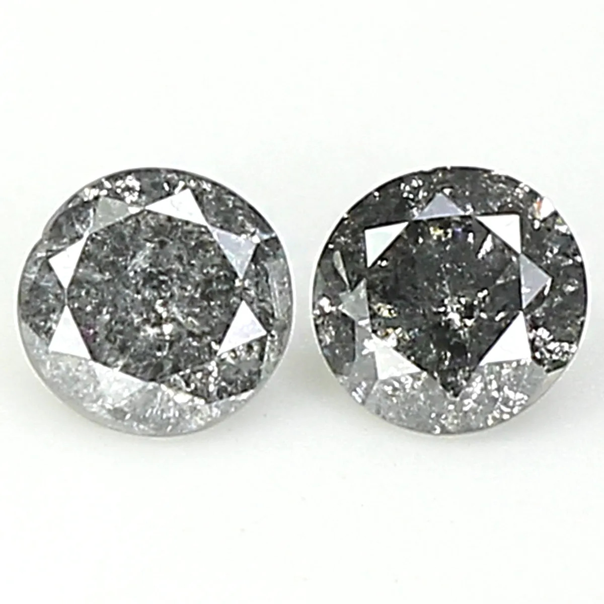 0.40 CT Natural Loose Round Cut Pair Diamond Salt And Pepper Round Shape Diamond 3.70 MM Black Grey Color Round Brilliant Cut Di