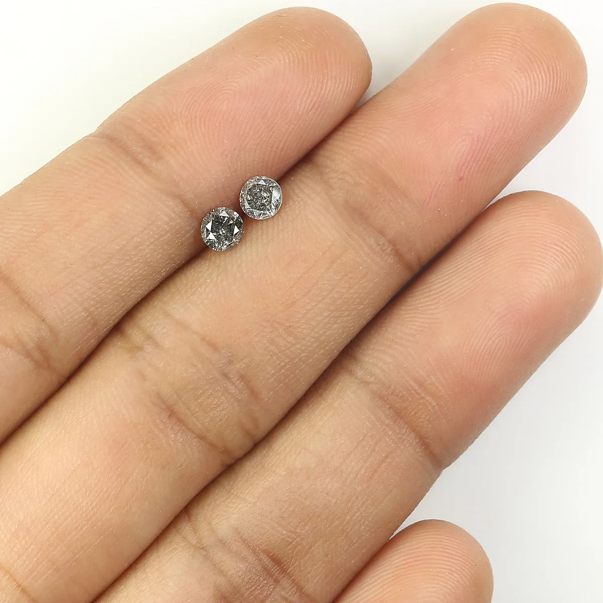 0.40 CT Natural Loose Round Cut Pair Diamond Salt And Pepper Round Shape Diamond 3.70 MM Black Grey Color Round Brilliant Cut Di