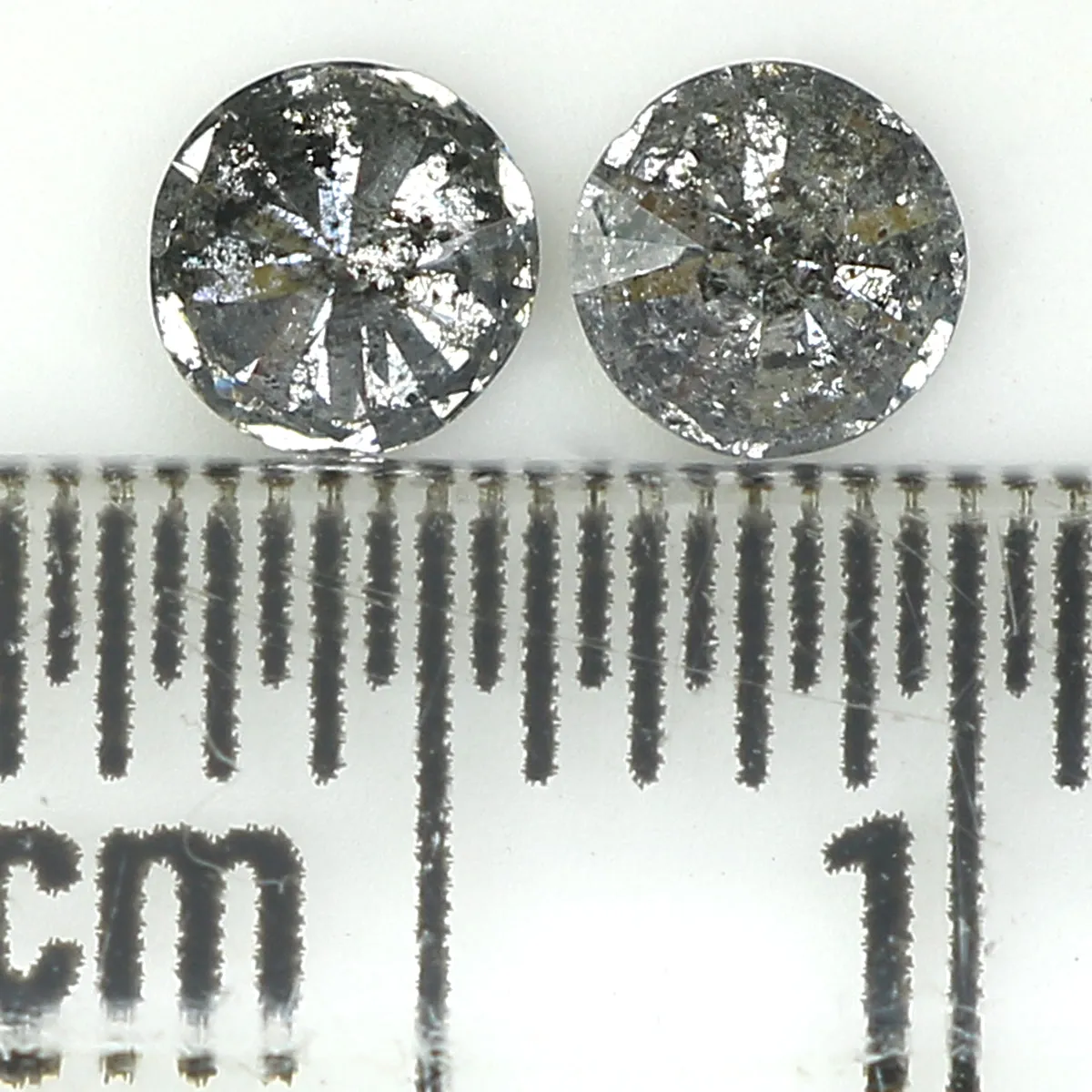 0.40 CT Natural Loose Round Cut Pair Diamond Salt And Pepper Round Shape Diamond 3.70 MM Black Grey Color Round Brilliant Cut Di