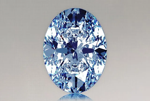 0.50 Carat Oval Blue Lab Diamond