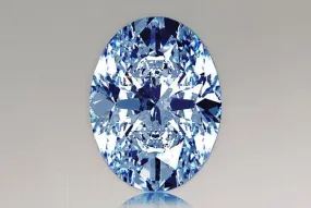 0.50 Carat Oval Blue Lab Diamond