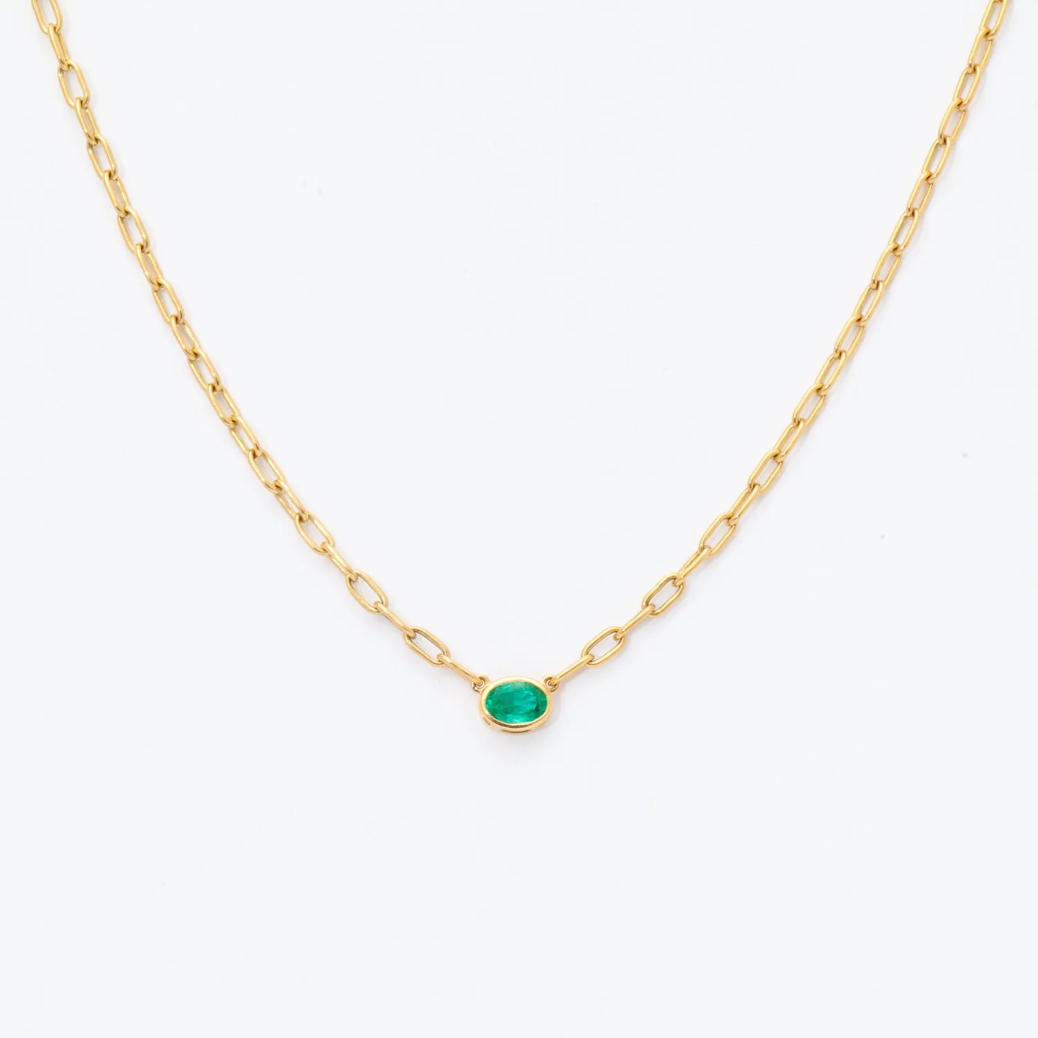 0.68 ct Green Emerald Leah Necklace