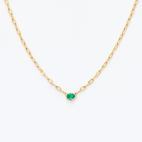 0.68 ct Green Emerald Leah Necklace