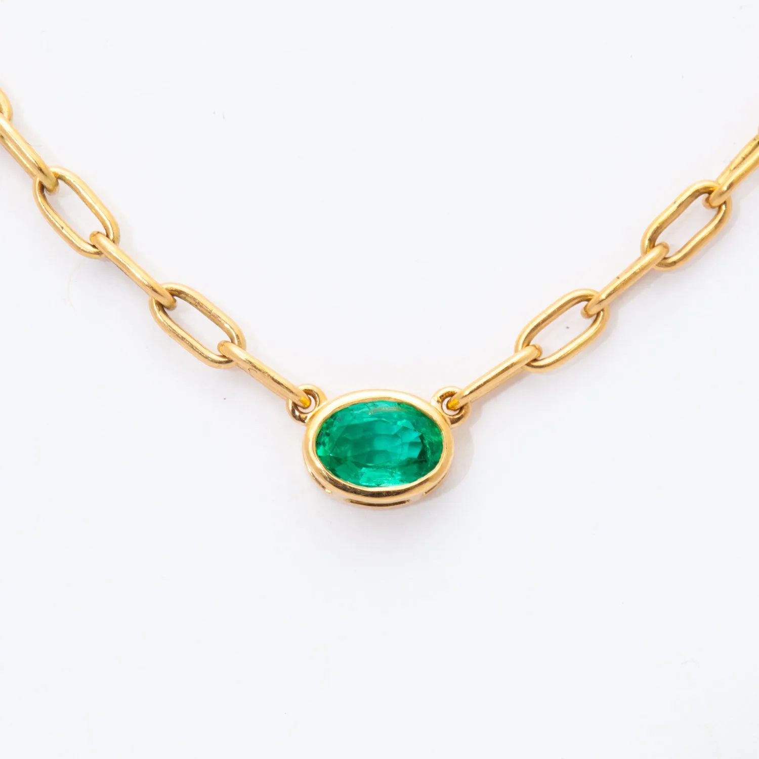 0.68 ct Green Emerald Leah Necklace