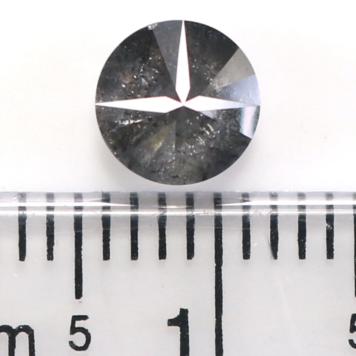 0.97 CT Natural Loose Round Shape Diamond Black Grey Color Round Shape Diamond 5.90 MM Salt And Pepper Round Brilliant Cut Diamo