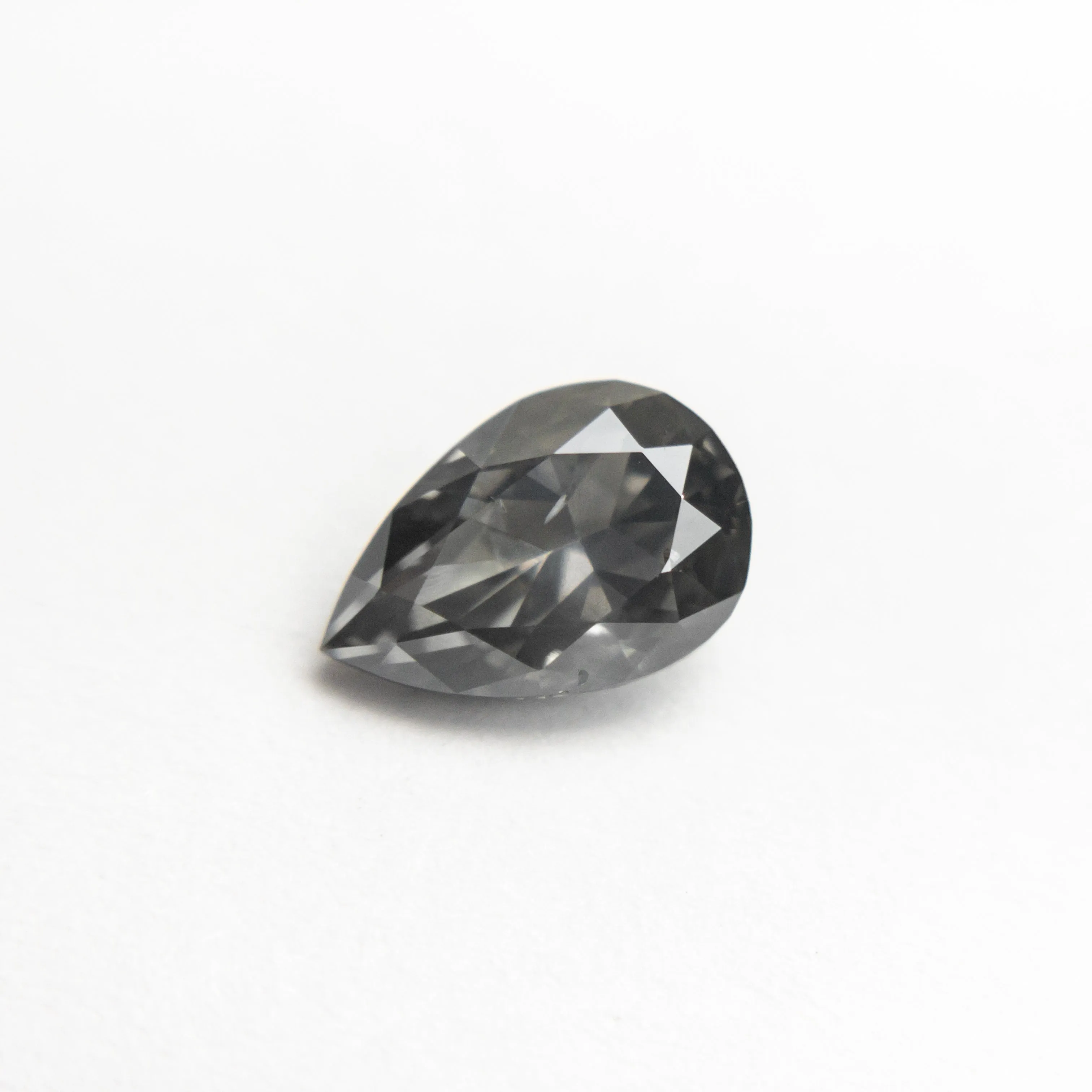 0.97ct 7.60x5.15x3.25mm SI2 Fancy Dark Grey Pear Brilliant 19923-03