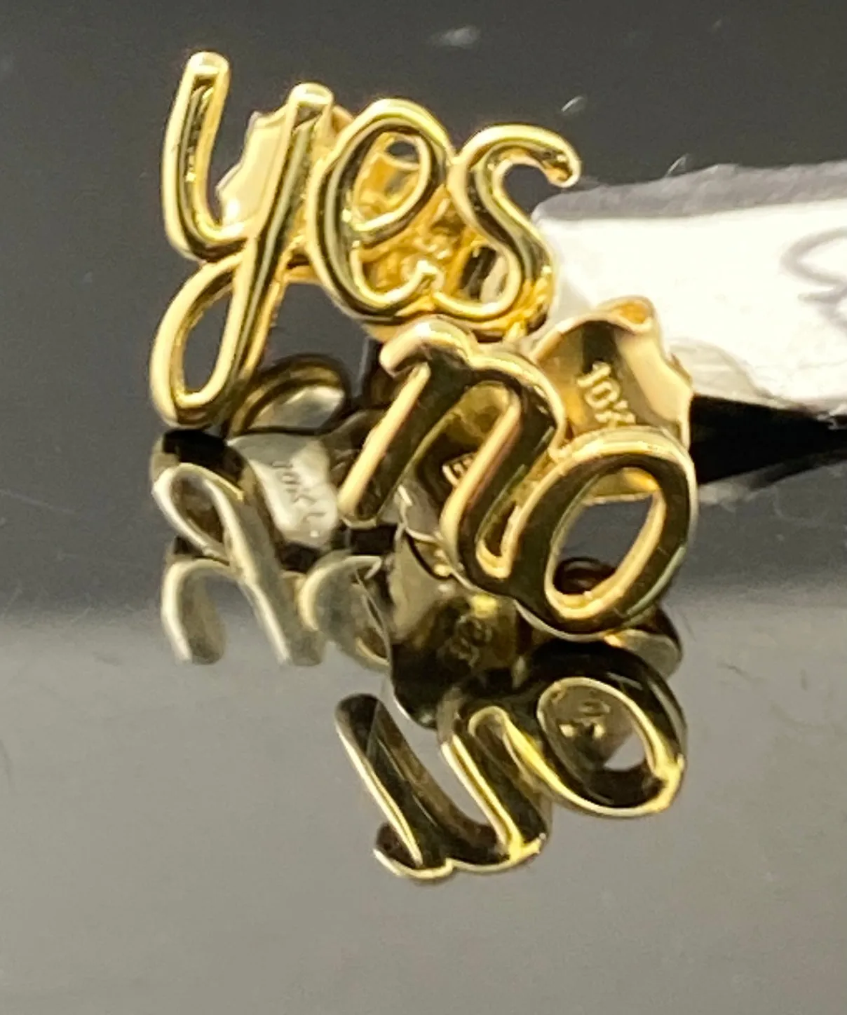 10k Earrings Solid Gold Ladies Custom Made Yes No Studs E7433