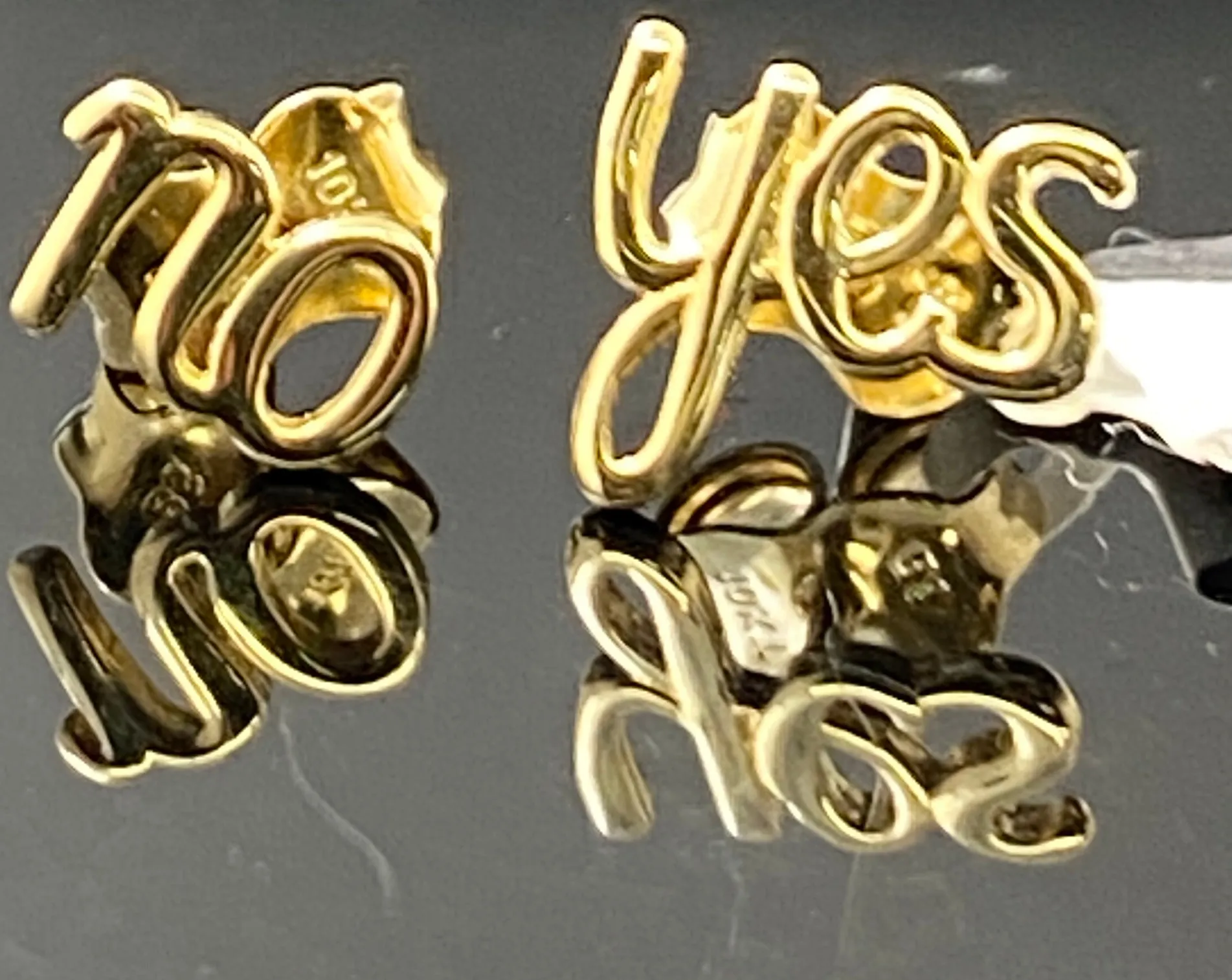 10k Earrings Solid Gold Ladies Custom Made Yes No Studs E7433