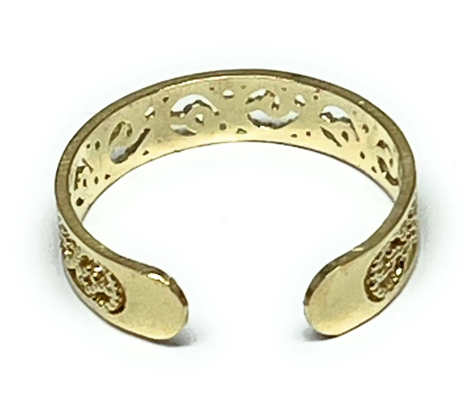 10k Solid Gold FILIGRAN Band TOE Ring