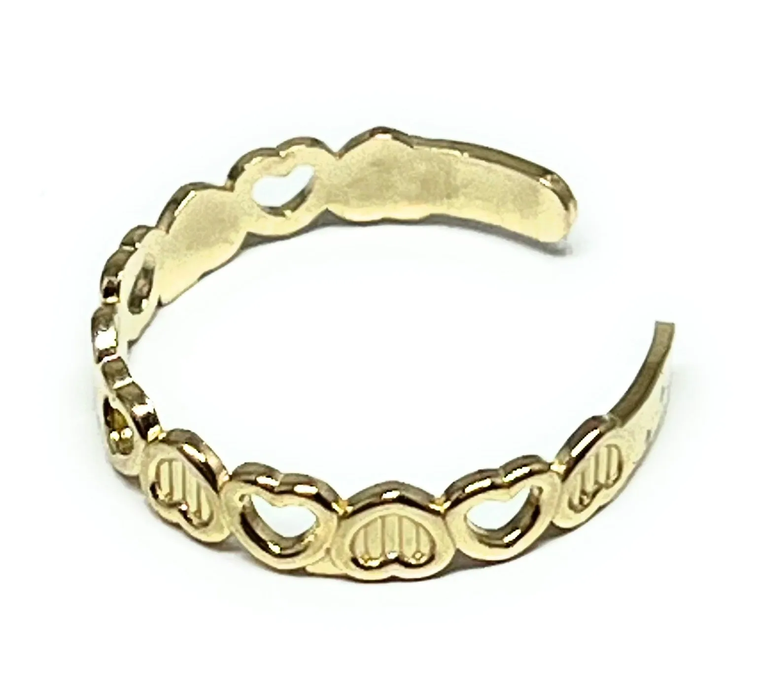 10k Solid Gold Hearts Band TOE Ring