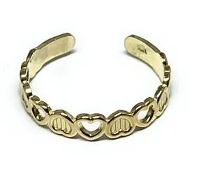 10k Solid Gold Hearts Band TOE Ring