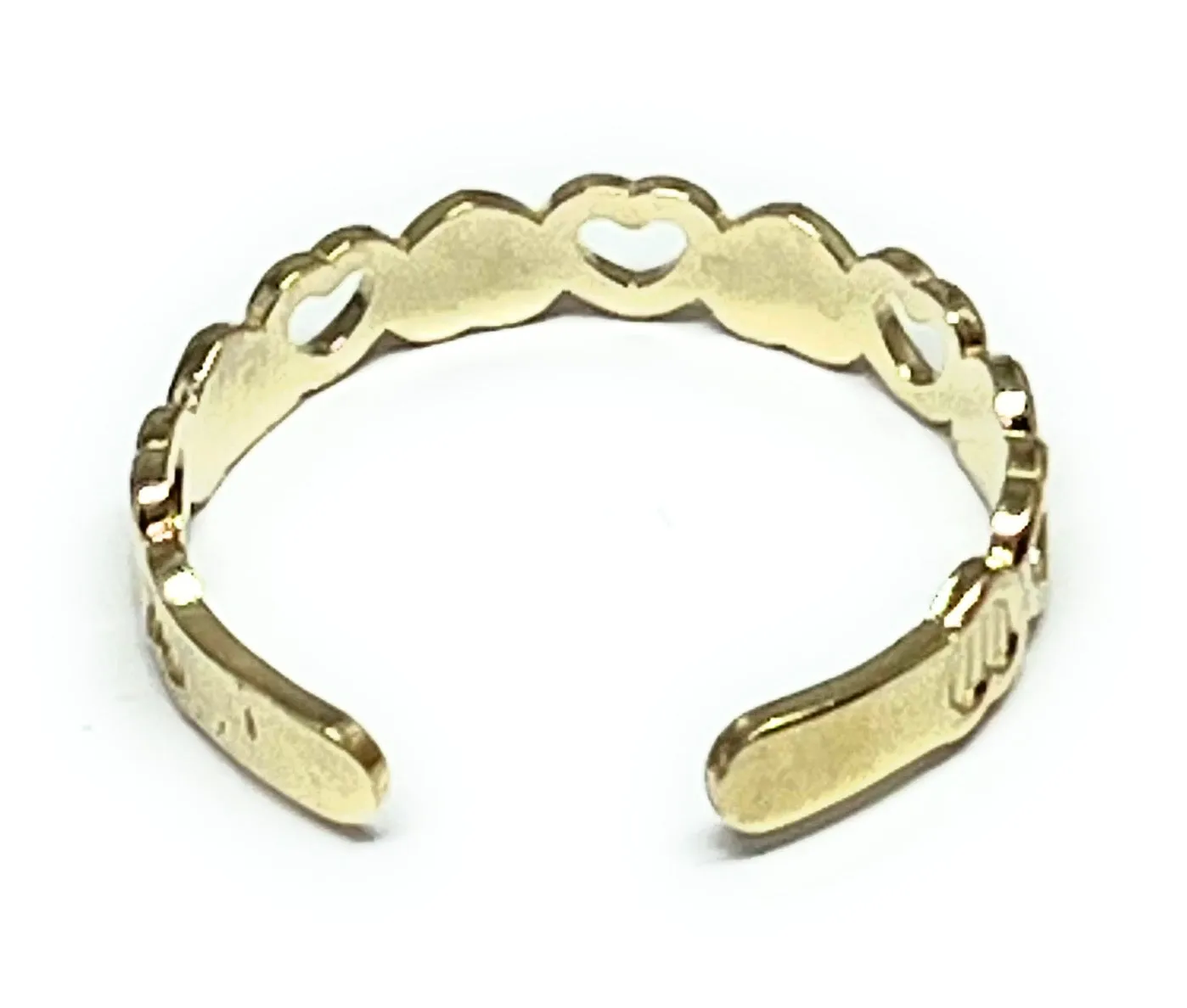 10k Solid Gold Hearts Band TOE Ring