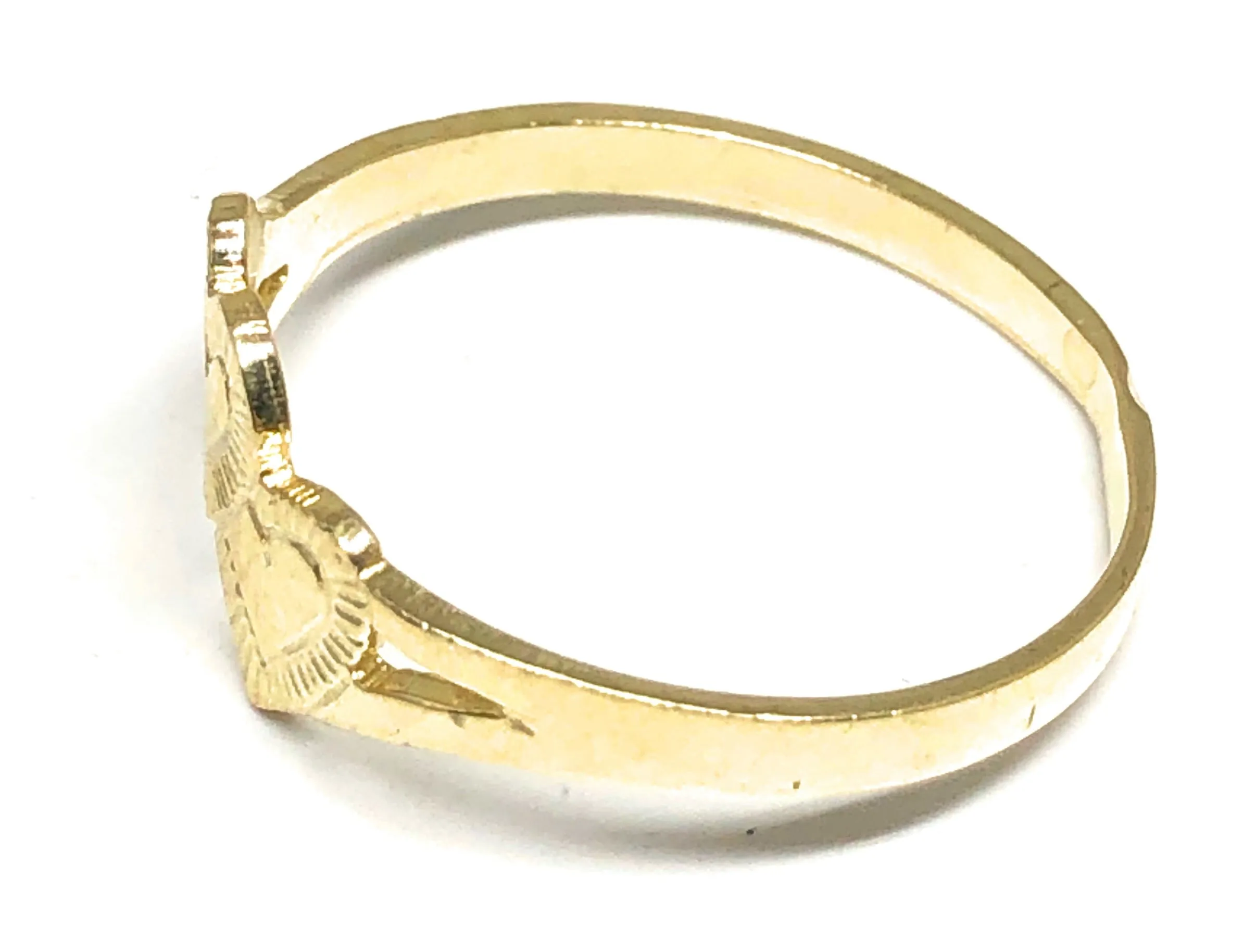 10k Solid Gold Yellow Double Heart Ring