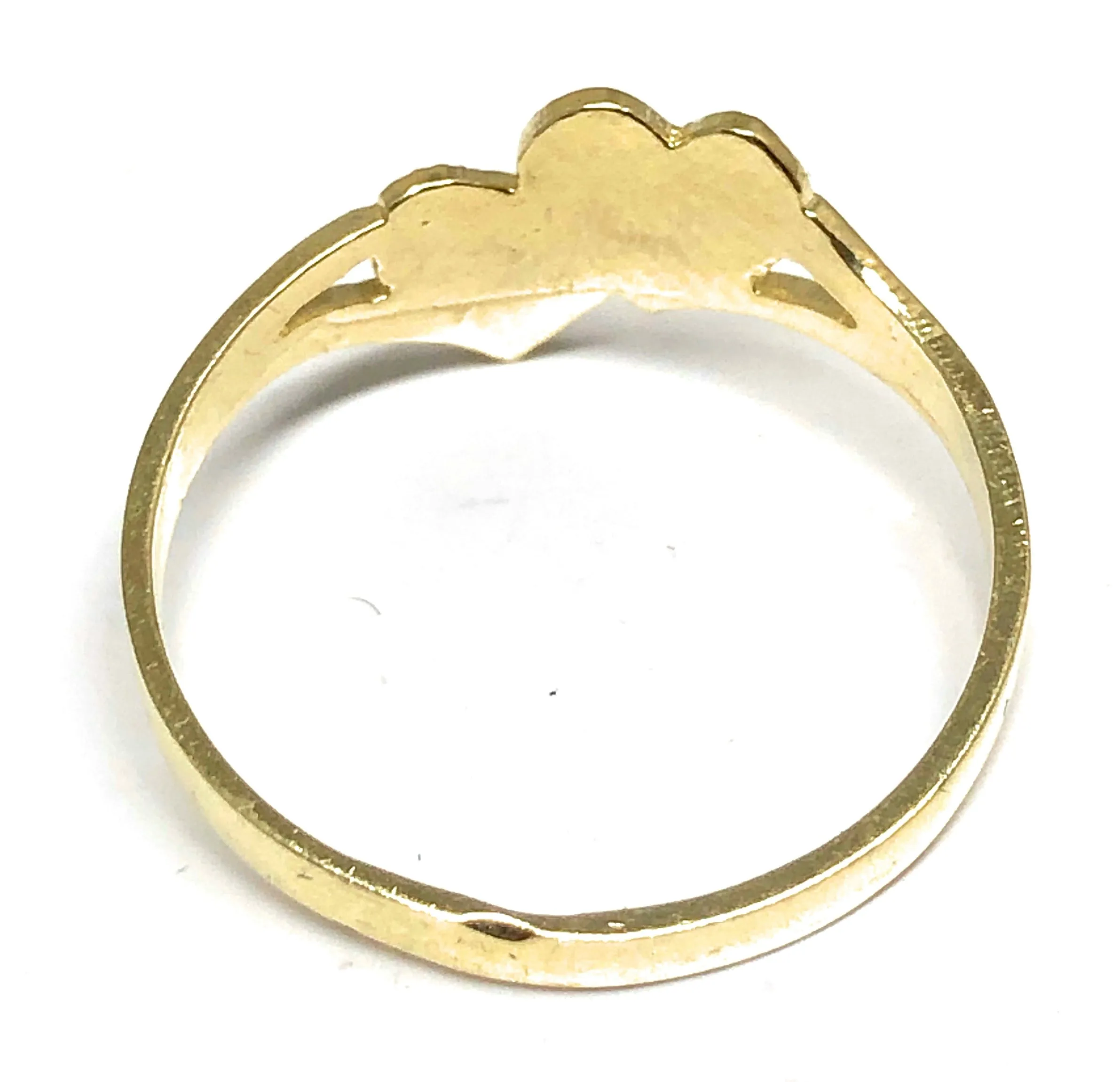 10k Solid Gold Yellow Double Heart Ring