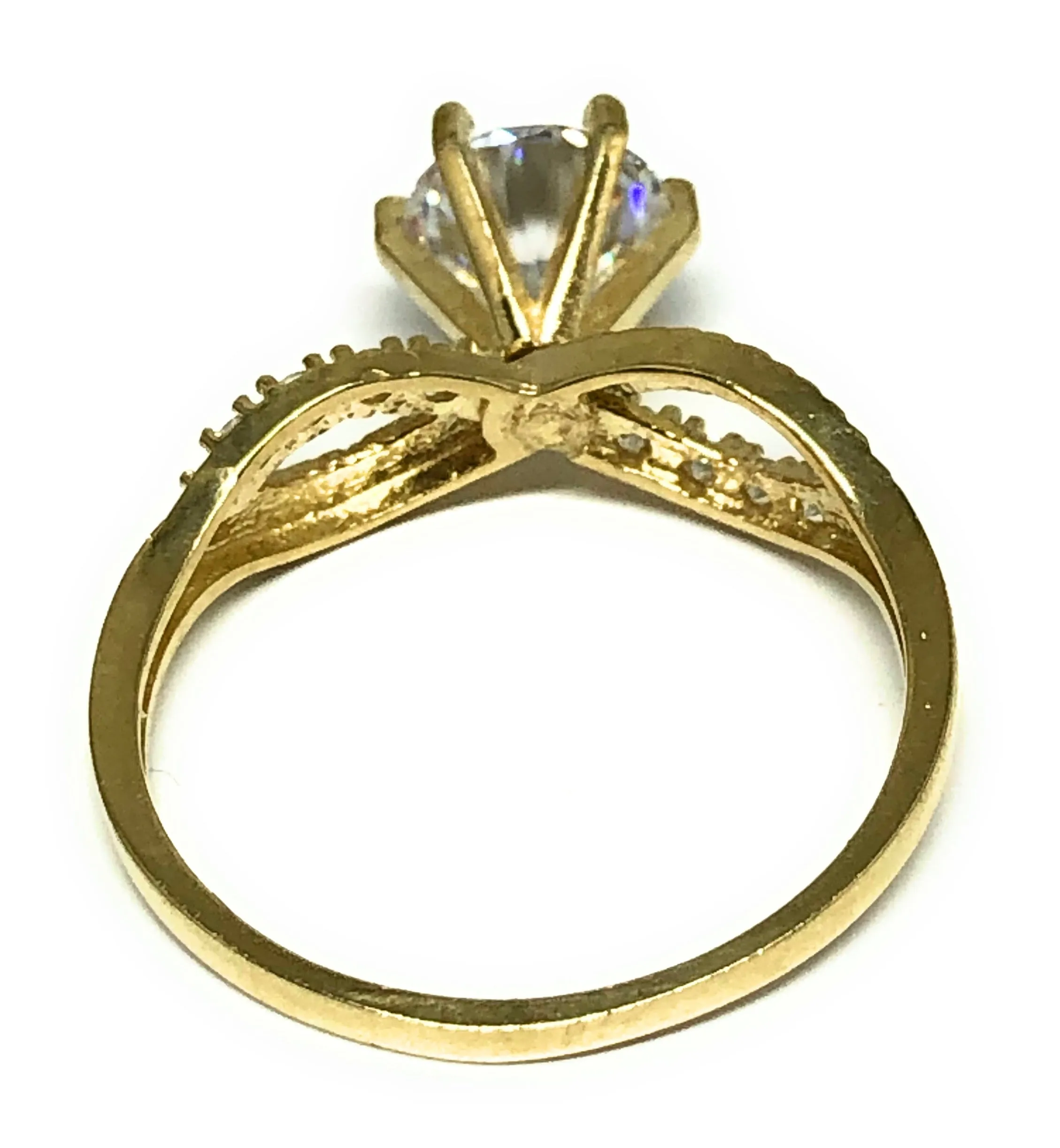 10k Solid Gold Yellow Gold 1.5 KARAT Cubic Zirconia Engagement Ring