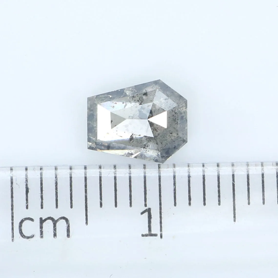 1.11 CT Natural Loose Coffin Shape Diamond Salt And Pepper Coffin Cut Diamond 6.80 MM Black Grey Color Coffin Shape Rose Cut Dia