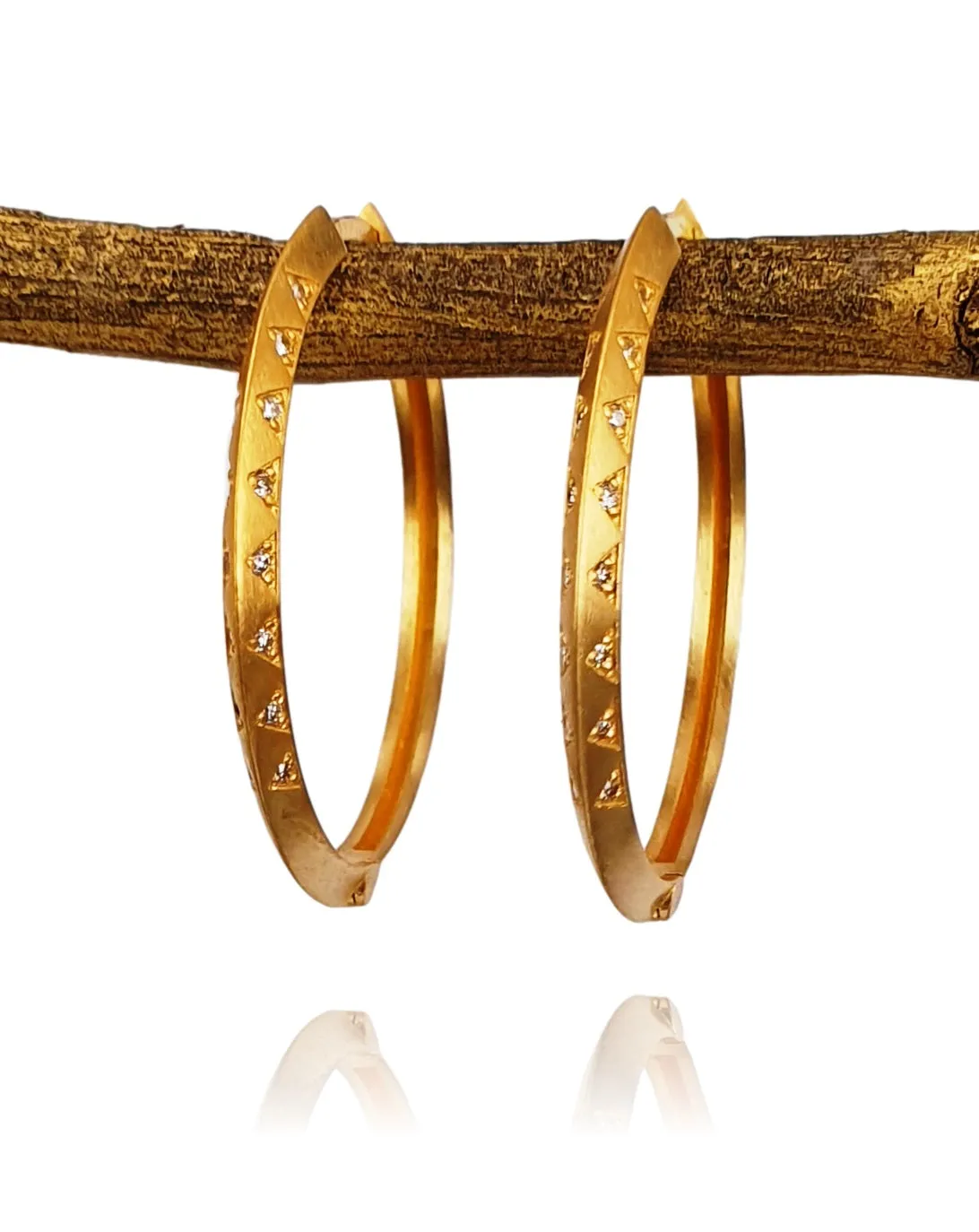 14K Gold & Diamond hoops