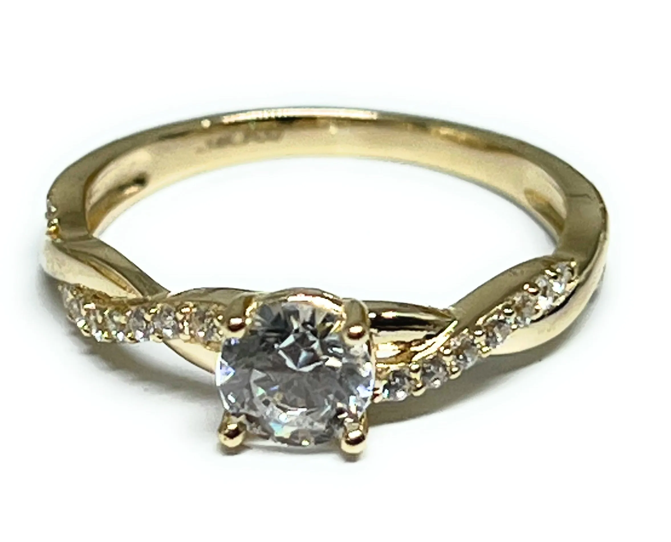 14k Solid Gold Yellow Gold CZ Ring (FC 261)