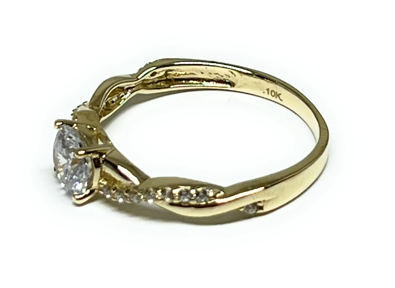 14k Solid Gold Yellow Gold CZ Ring (FC 261)