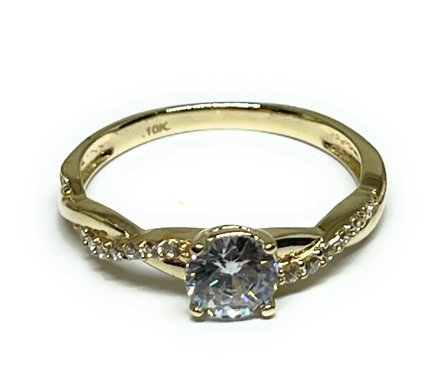 14k Solid Gold Yellow Gold CZ Ring (FC 261)