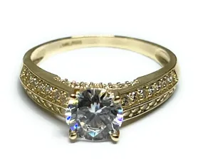 14k Solid Gold Yellow Gold CZ Ring (FC 262)