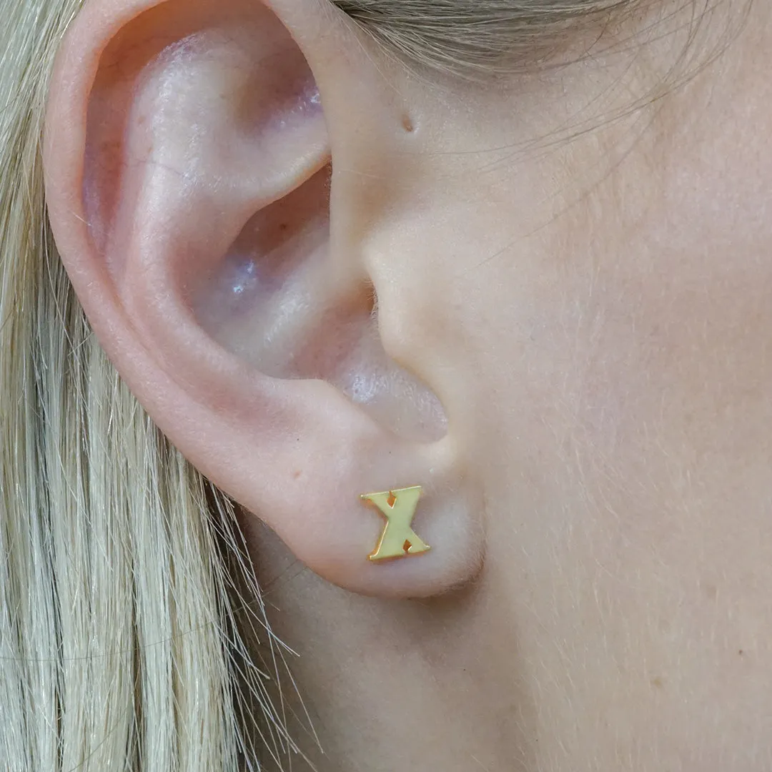 14K Yellow Gold-Filled XO Studs