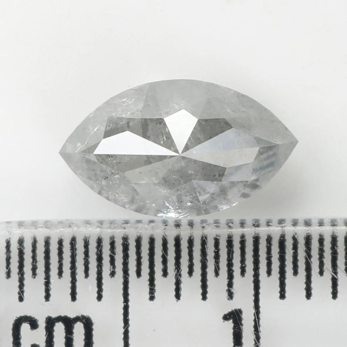 1.71 CT Natural Loose Marquise Shape Diamond Salt And Pepper Loose Marquise Rose Cut Diamond 9.15 MM Grey Color Marquise Cut Dia