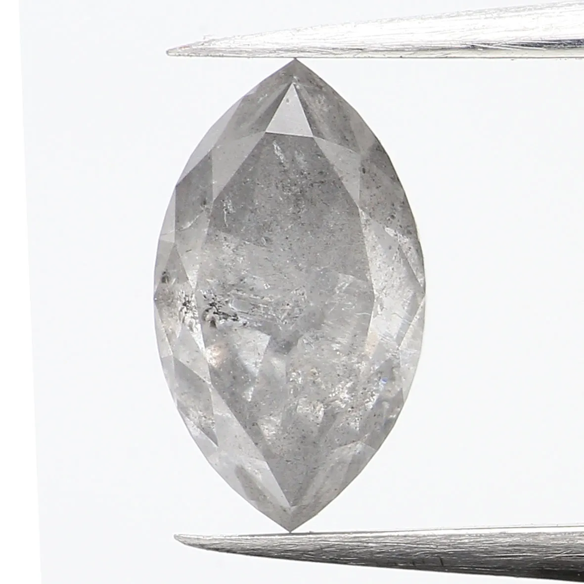 1.71 CT Natural Loose Marquise Shape Diamond Salt And Pepper Loose Marquise Rose Cut Diamond 9.15 MM Grey Color Marquise Cut Dia