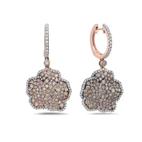 18K Rose Gold Ladies Earrings With 9.40 CT Diamonds