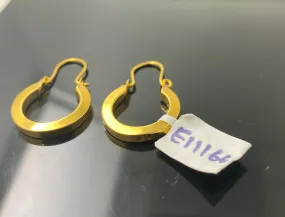 21K Solid Gold Plain Hoops E11166