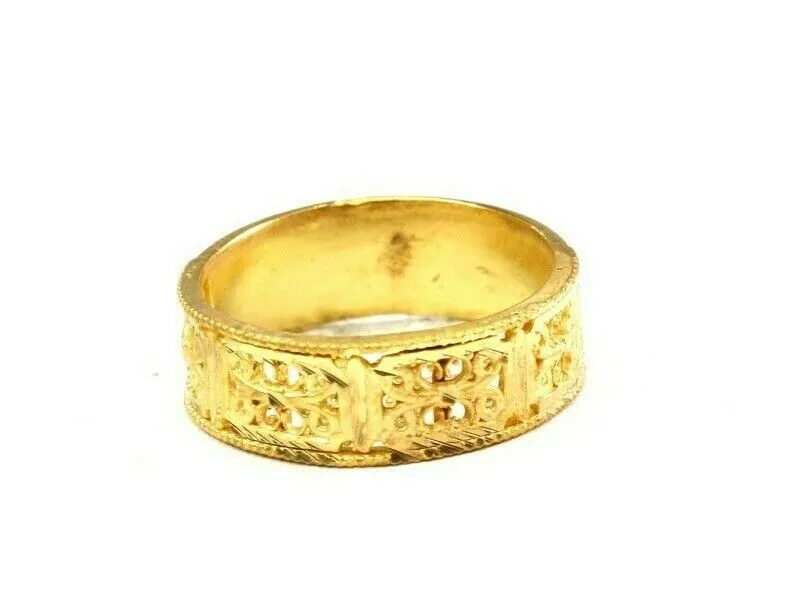 22k Ring Solid Gold ELEGANT Charm Ladies Band SIZE 11.5 RESIZABLE r2573mon