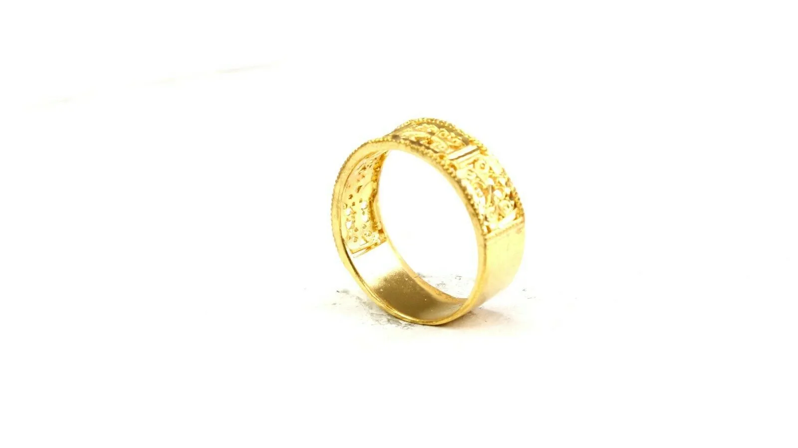 22k Ring Solid Gold ELEGANT Charm Ladies Band SIZE 11.5 RESIZABLE r2573mon