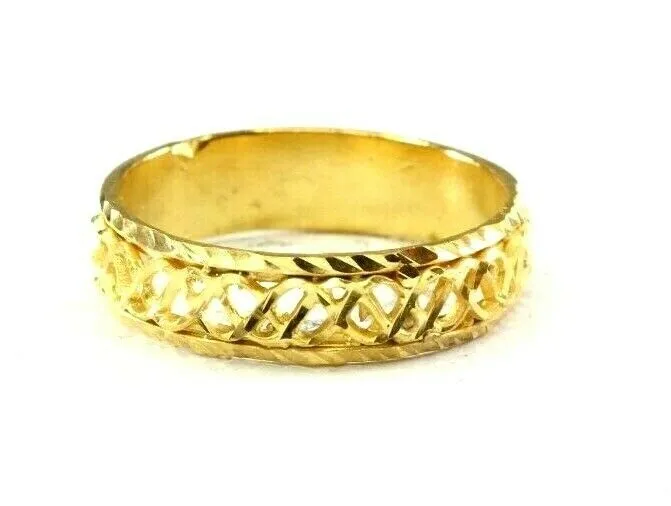 22k Ring Solid Gold ELEGANT Charm Ladies Band SIZE 11.5 RESIZABLE r2581mon