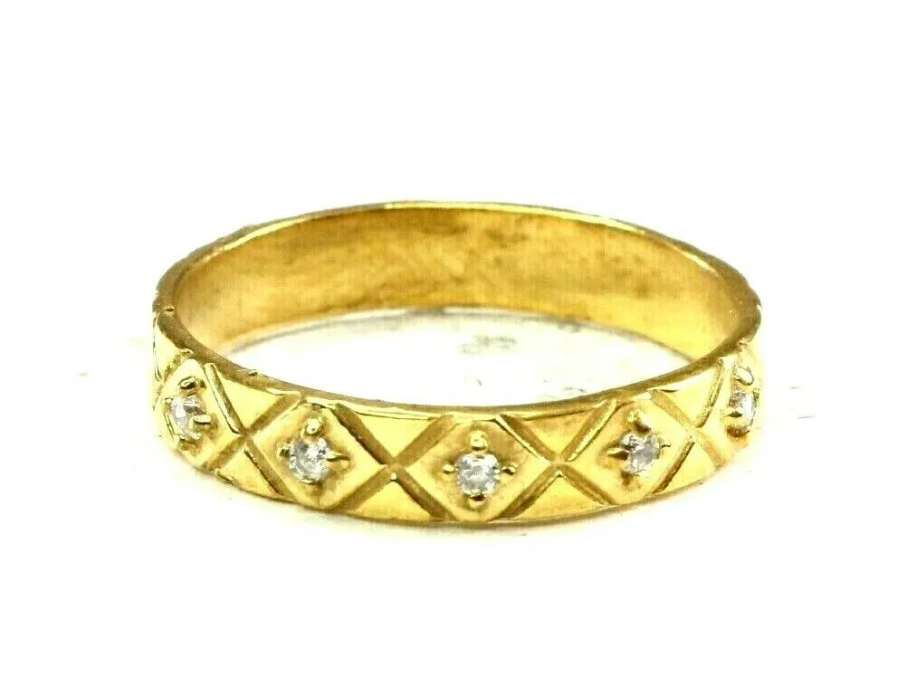 22k Ring Solid Gold ELEGANT Charm Ladies Band SIZE 7.75 RESIZABLE r2568mon