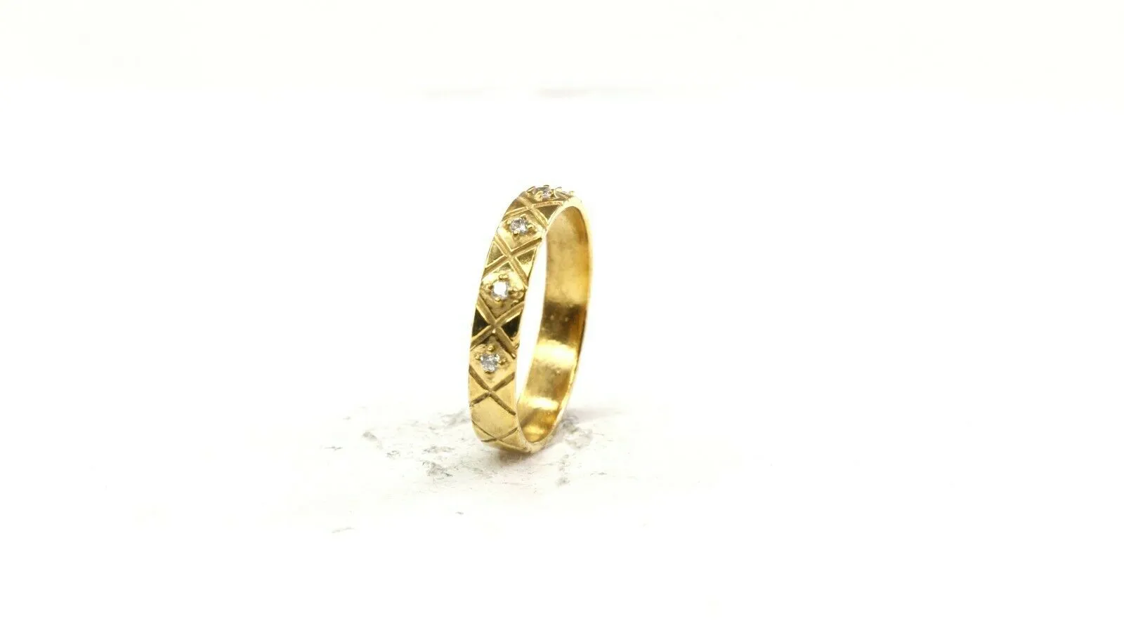 22k Ring Solid Gold ELEGANT Charm Ladies Band SIZE 7.75 RESIZABLE r2568mon