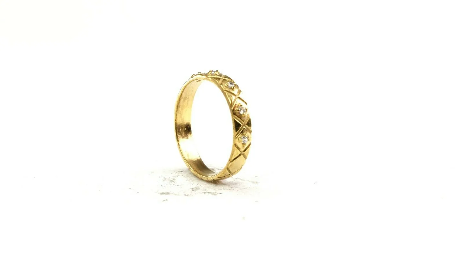 22k Ring Solid Gold ELEGANT Charm Ladies Band SIZE 7.75 RESIZABLE r2568mon