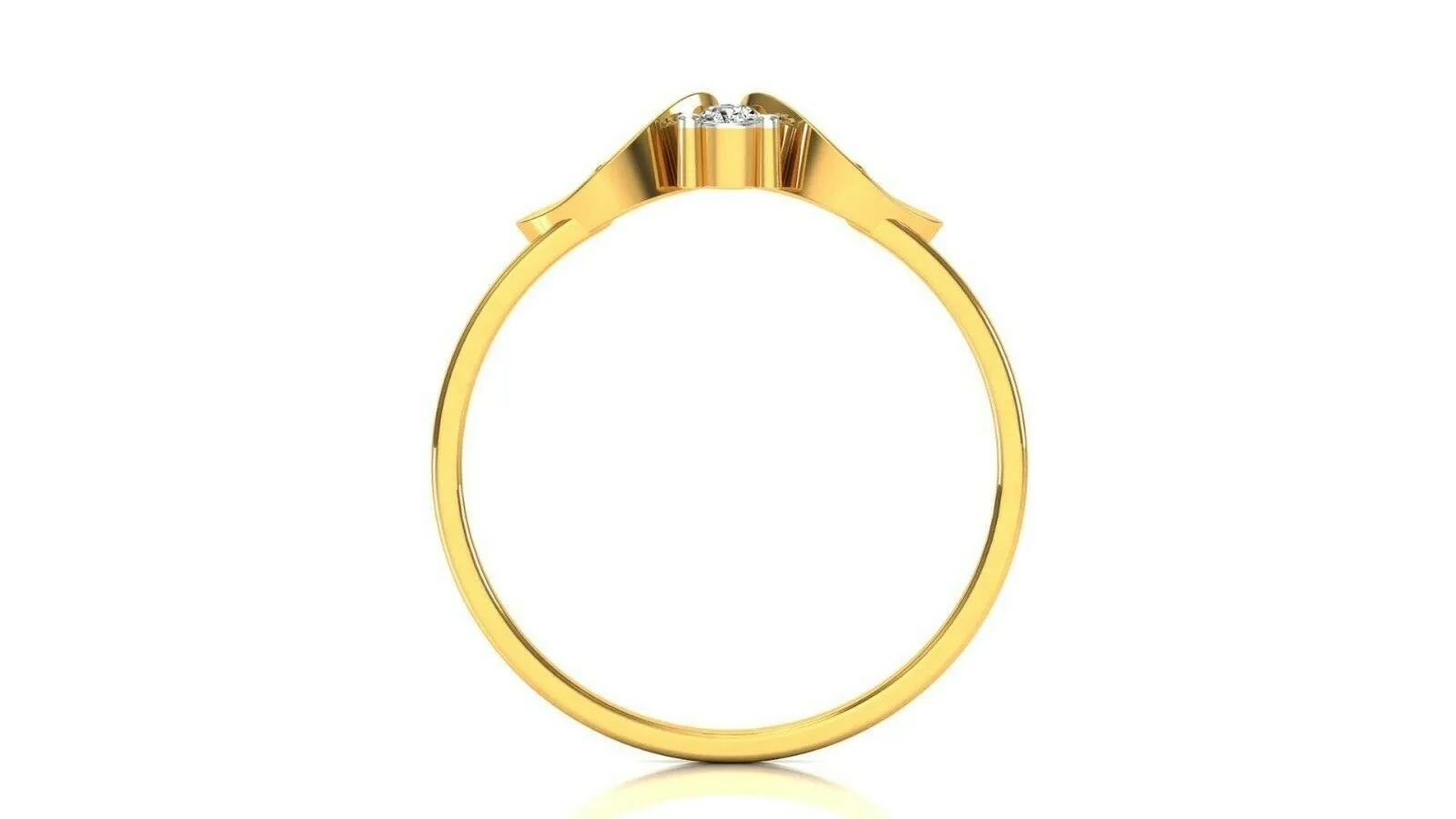 22k Ring Solid Yellow Gold Ladies Jewelry Elegant Double Heart Band CCGR78