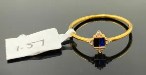 22k Solid Gold Ladies Designer Zircon Blue Sapphire Ring R6522