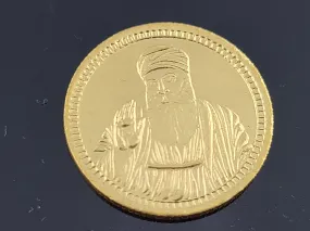 24K Guru Nanak Solid Gold Coin cn17