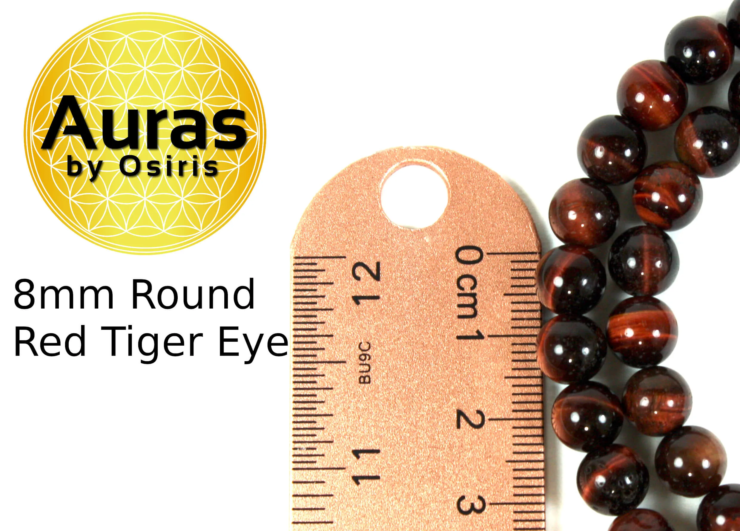 30 inch Red Tiger Eye Necklace 8mm