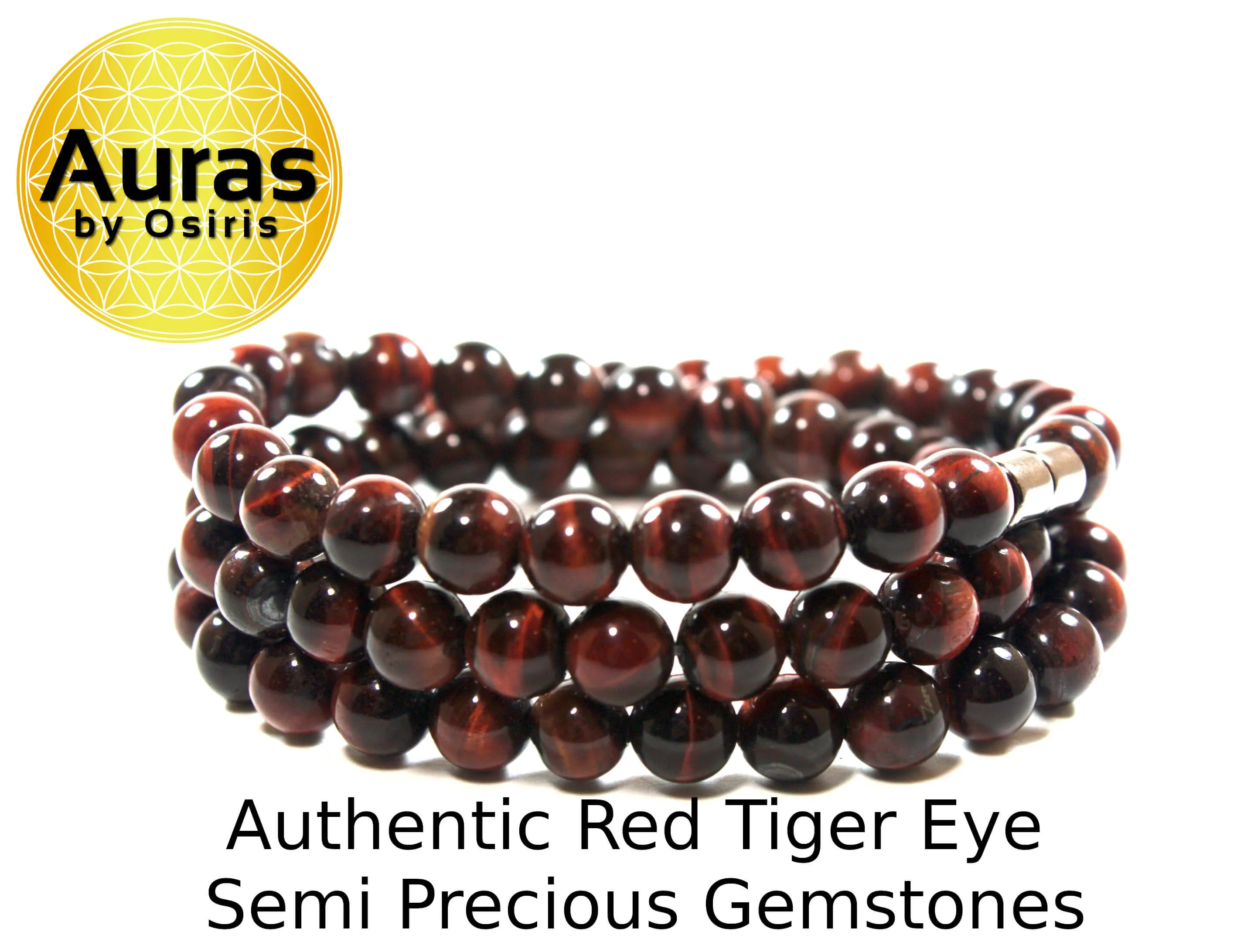 30 inch Red Tiger Eye Necklace 8mm