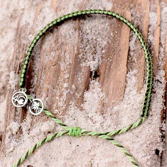 4Ocean Light/Dark Green - Earth Day Braided Bracelet