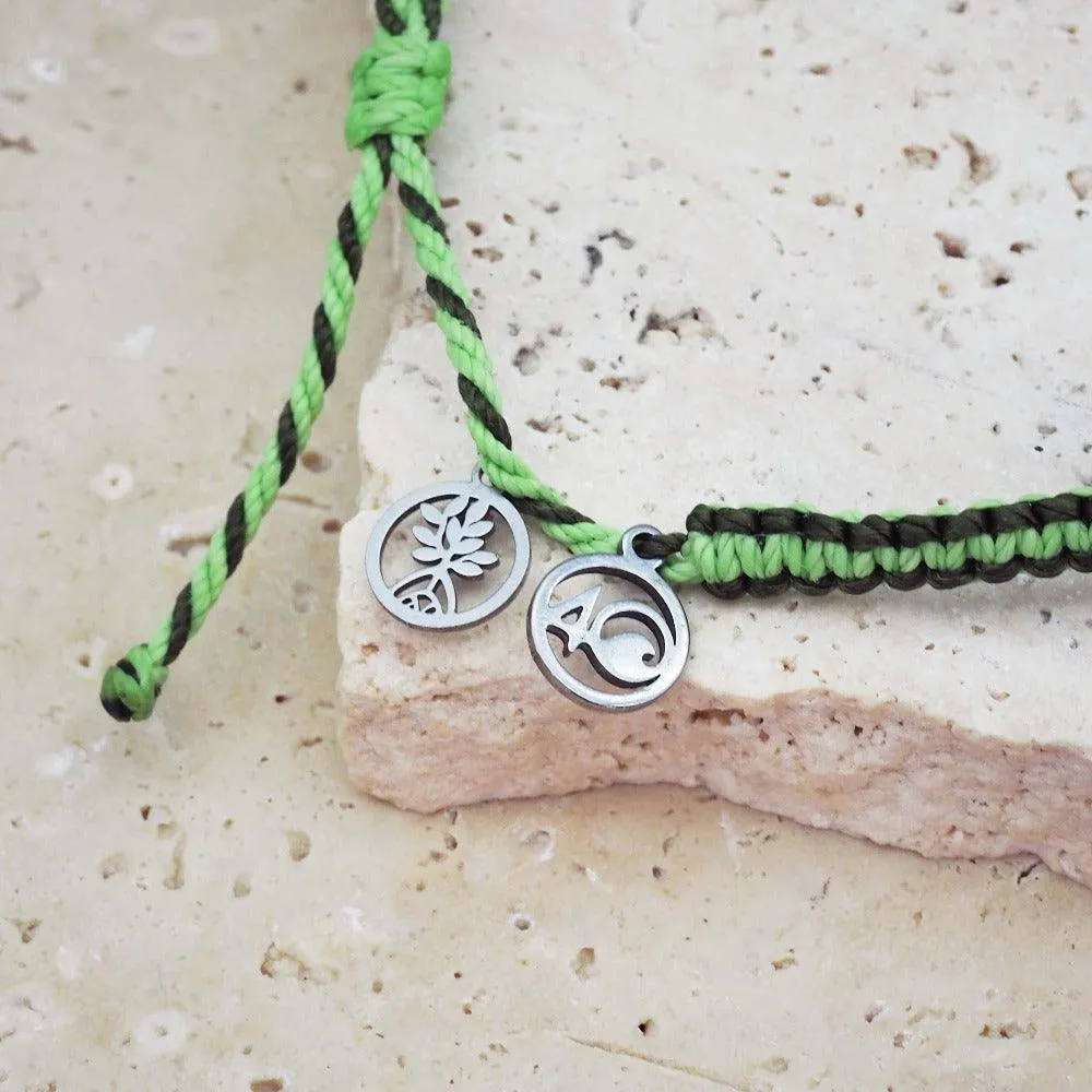 4Ocean Light/Dark Green - Earth Day Braided Bracelet