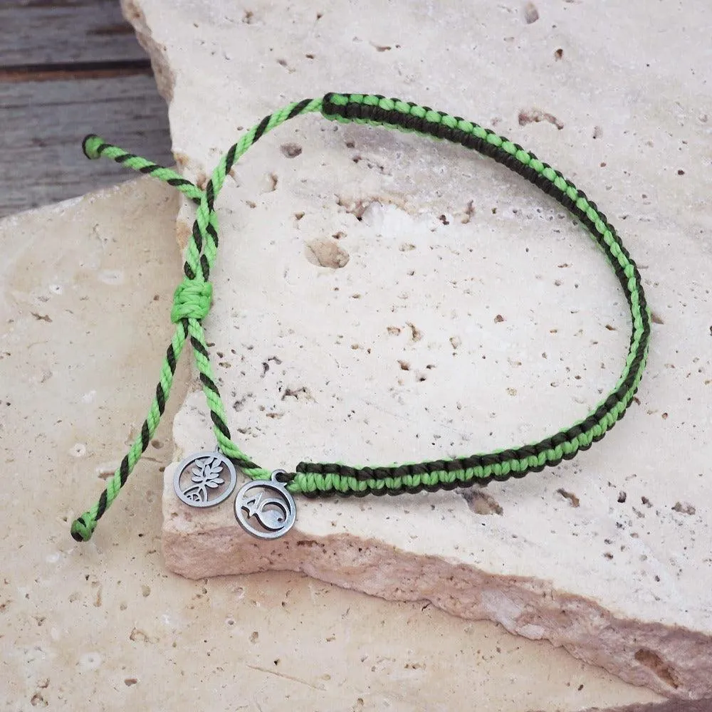 4Ocean Light/Dark Green - Earth Day Braided Bracelet