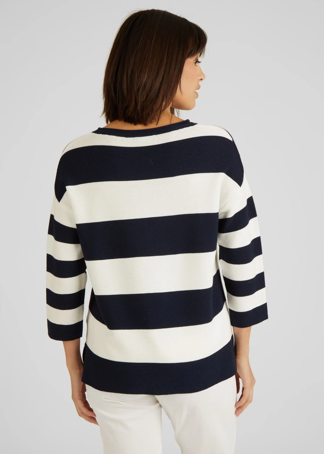 513611- Navy/White Stripe jumper - Rabe