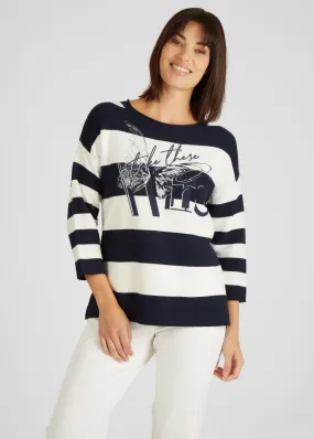 513611- Navy/White Stripe jumper - Rabe