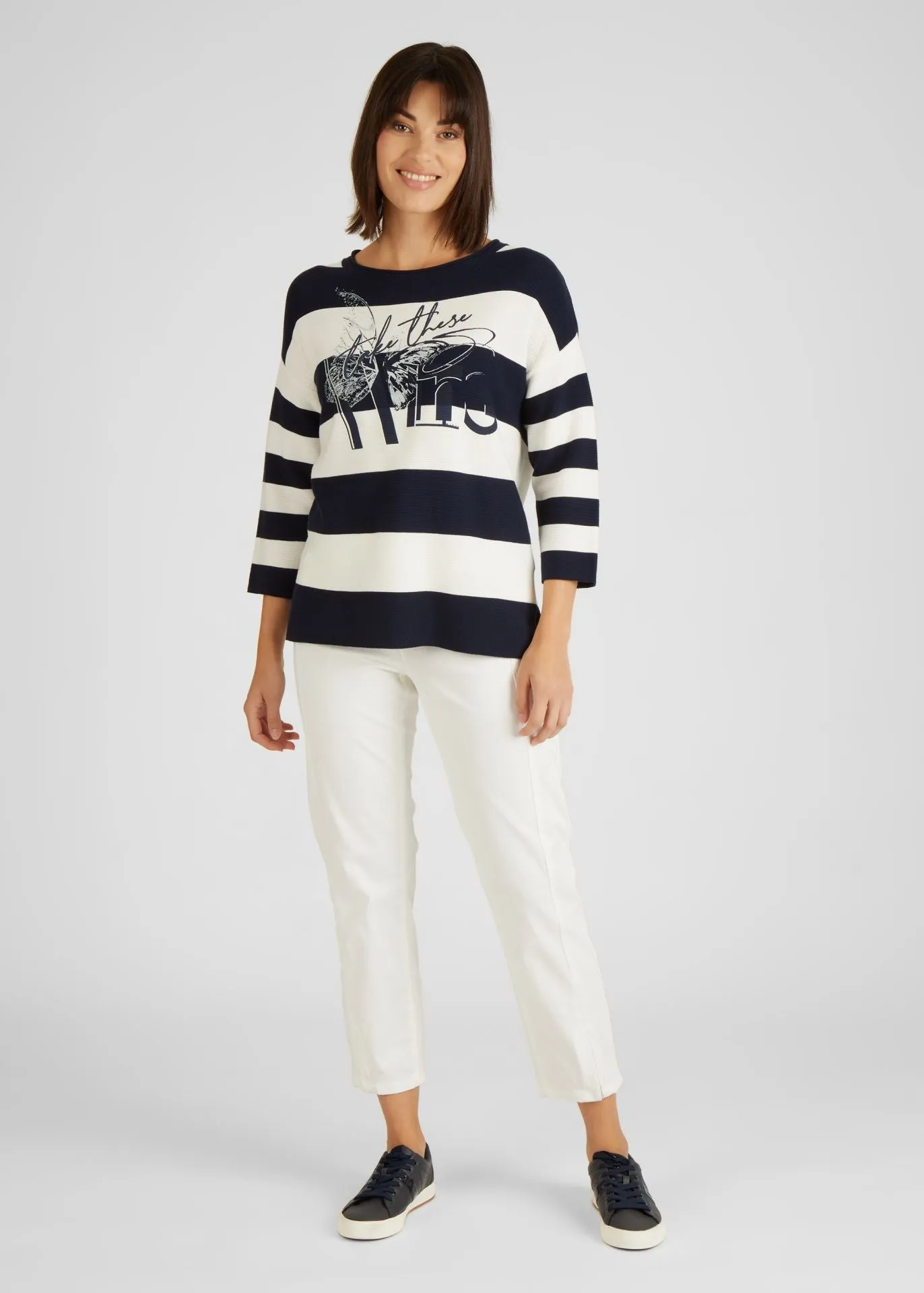 513611- Navy/White Stripe jumper - Rabe