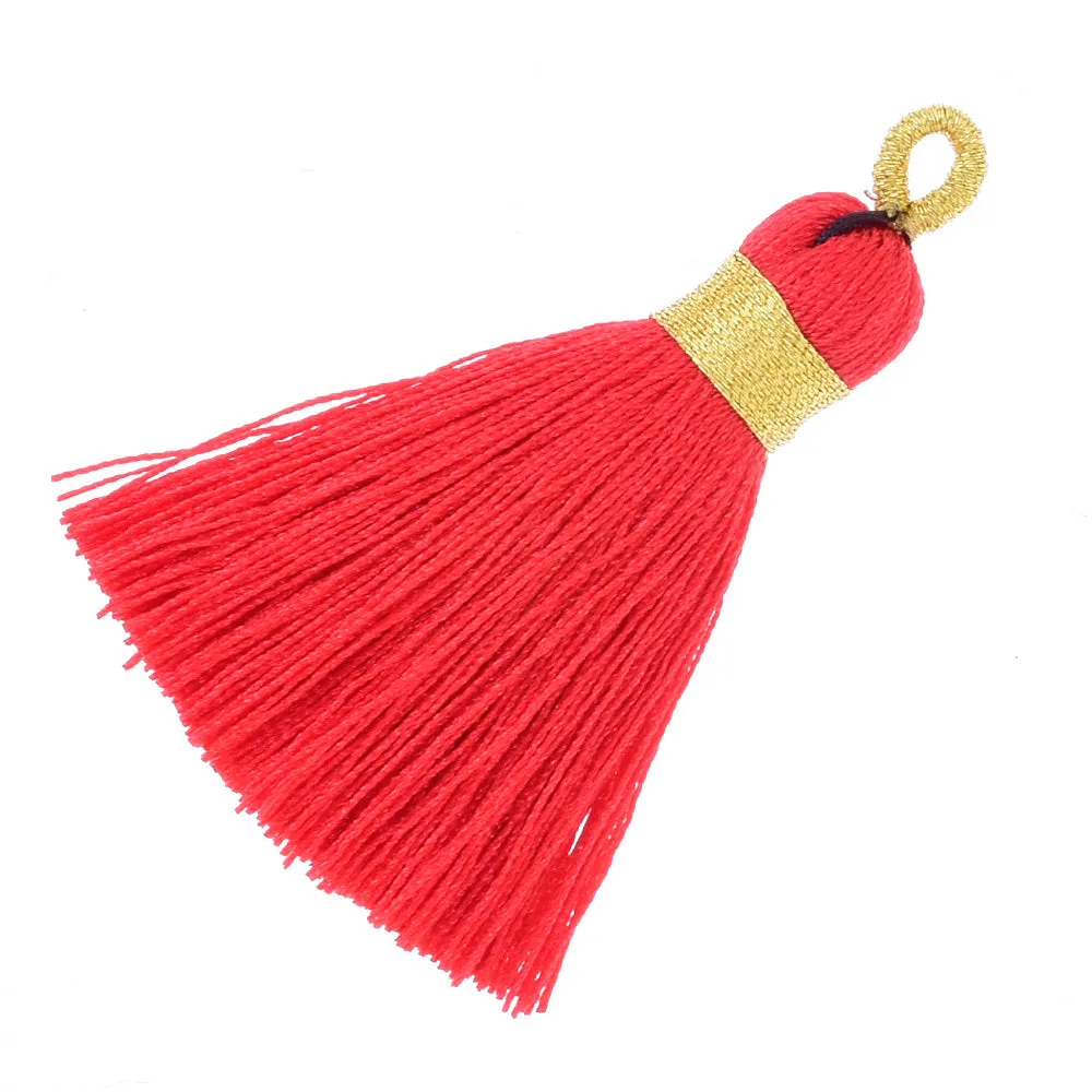 6cm Mini Jewelry Tassel gold ring tassel, Necklace Tassel,Mala Tassels for jewelry making red,6pcs/lot